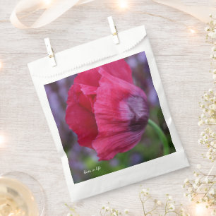 Lovely PInk & Purple Poppy Flower Favour Bags