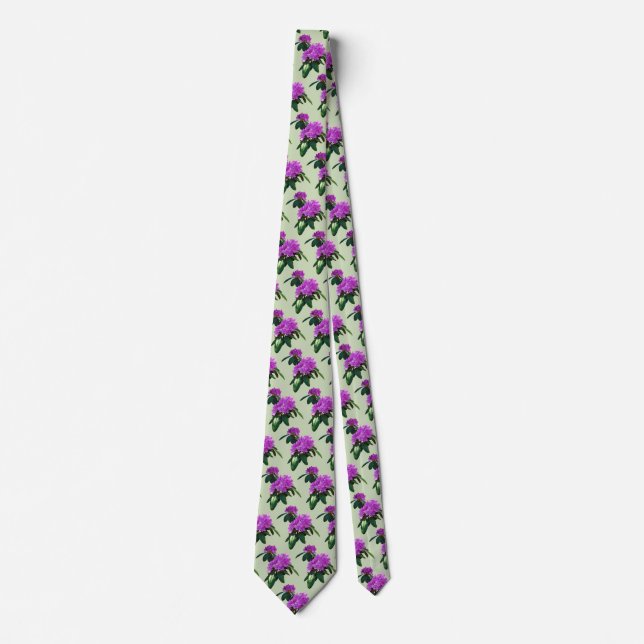 Lovely Pink Rhododendrons Tie (Front)