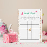 Lovely Pink Rose Floral Golden Bow Baby shower