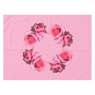 lovely pink rose flower pink table cloth