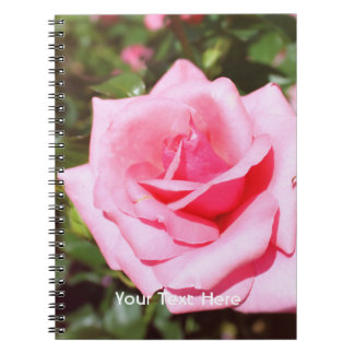 lovely pink rose flower with sweet hearts spiral notebook