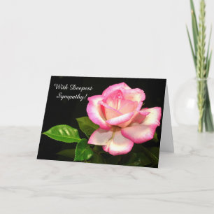 Lovely Pink Rose Sympathy Greeting Card