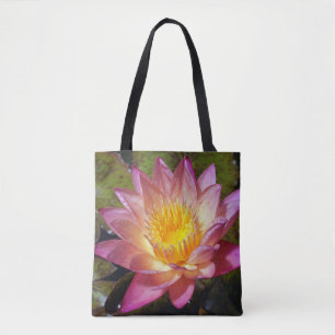 Lovely Pink Water Lily Tote Bag