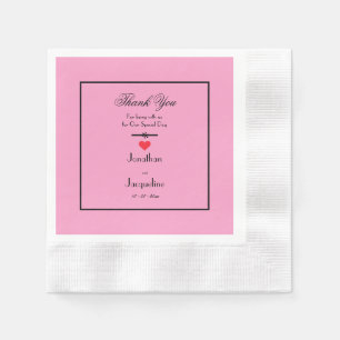 Lovely Pink Wedding Cute Chic Thank You Napkin