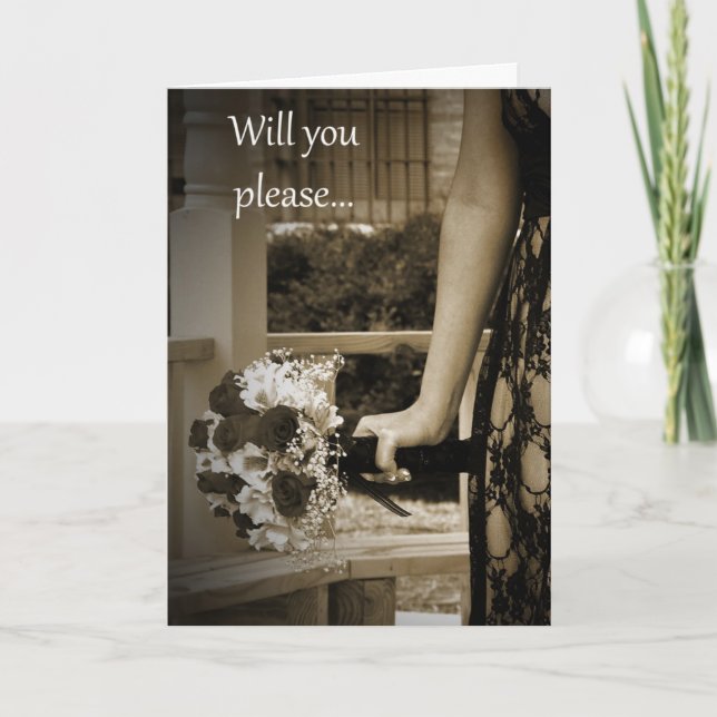 Lovely "Please be My Bridesmaid" Request Card (Front)