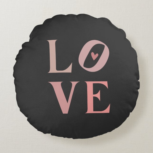 Lovely Plush Round Pillow with "Love"  (Front)