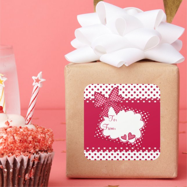 Lovely Polka Dot Gift Tag Sticker (Party)