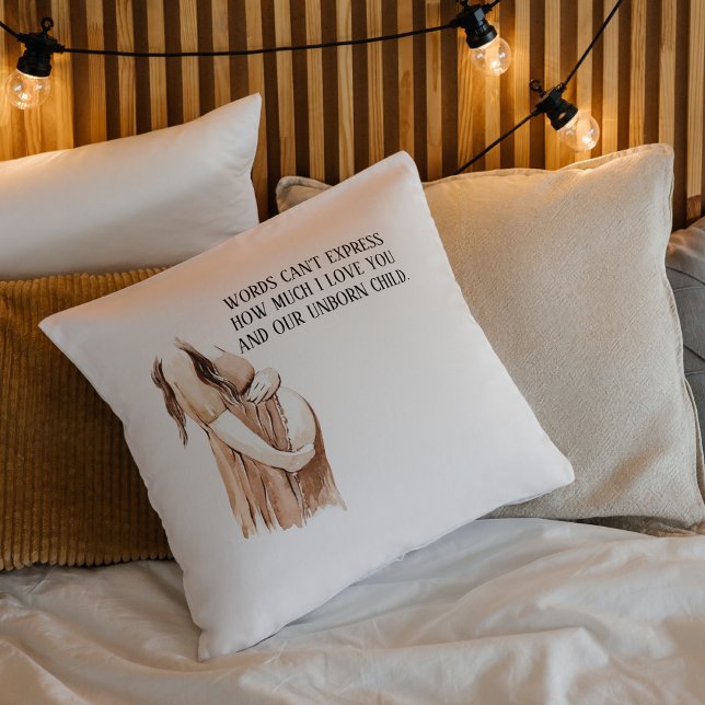 Lovely Pregnancy Wife Gift With Romantic Quote Cushion (Creator Uploaded)