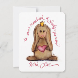 Lovely Princess Cute Bunny Rabbit Flat Notecard