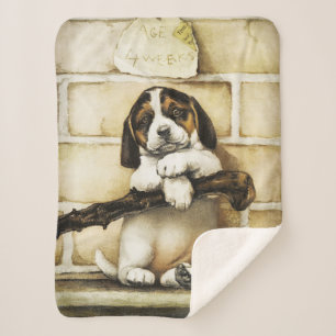 Lovely Puppy  Sherpa Blanket