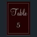 Lovely Purple and Grey Wedding Table Number<br><div class="desc">Lovely purple and grey wedding table signs.  This design features a dark purple background with text in grey.  There is also a grey border.  Very easy to customise.  Order yours today!</div>