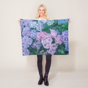 Lovely Purple and Pink Floral   Fleece Blanket