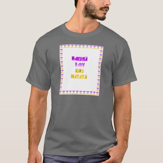 Lovely Purple and Yellow Hakuna Matata Baby Kids G T-Shirt (Front)