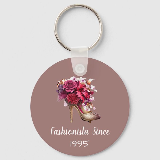 Lovely Purple High Heel Fashionista  Key Ring (Front)