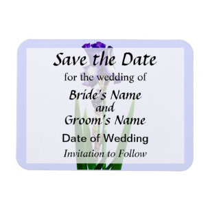 Lovely Purple Iris Save the Date Magnet
