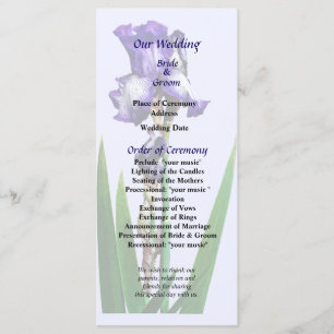 Lovely Purple Irises Wedding Program Programme