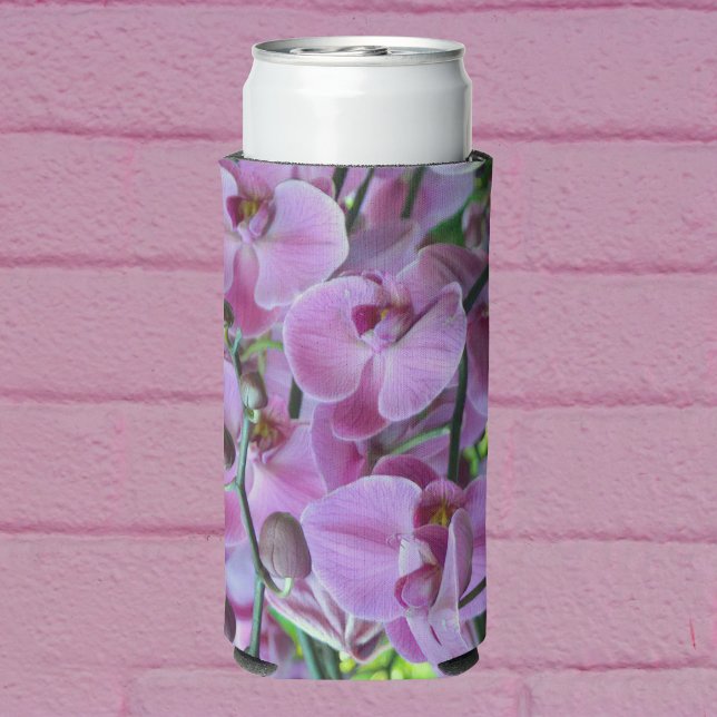 Lovely Purple Orchids and Vines Monogrammed Can Cooler (Creator Uploaded)