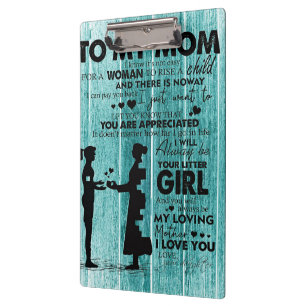 Lovely Quotes To My Mum   Gift For Mother Clipboard
