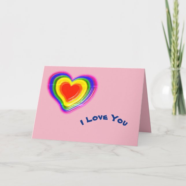 lovely rainbow heart card (Front)