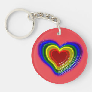 lovely rainbow heart key ring