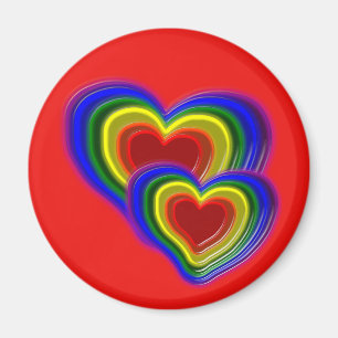 lovely rainbow heart magnet