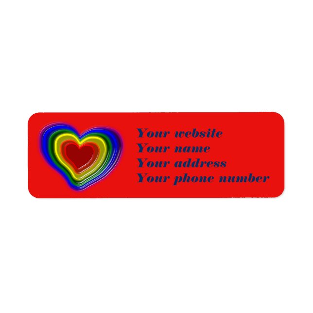 lovely rainbow heart,personalised (Front)