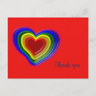 lovely rainbow heart postcard