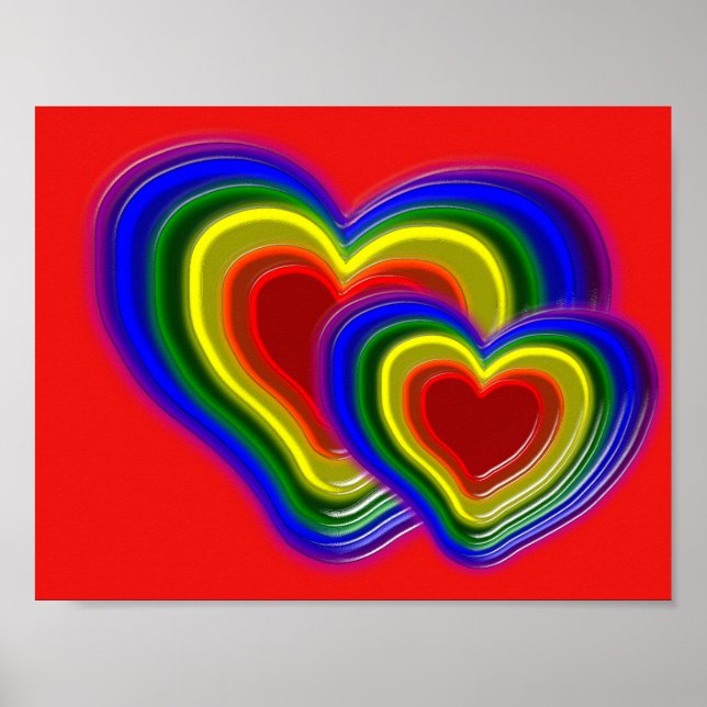 lovely rainbow heart poster (Front)