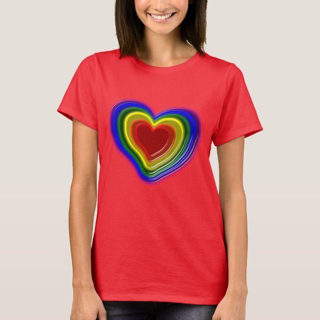 lovely rainbow heart T-Shirt (Front)