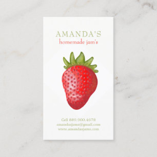 Lovely Realistic Strawberry Graphic Business Card