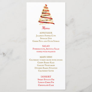 Lovely Red and Gold Christmas Dinner Menu