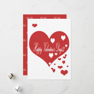 Lovely Red and White Hearts XOXO  Holiday Card