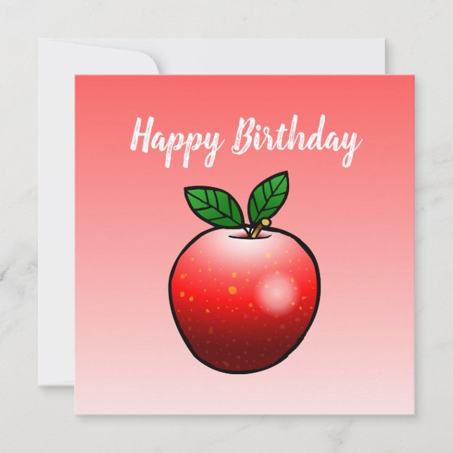 Lovely Red Apple Card (Front)