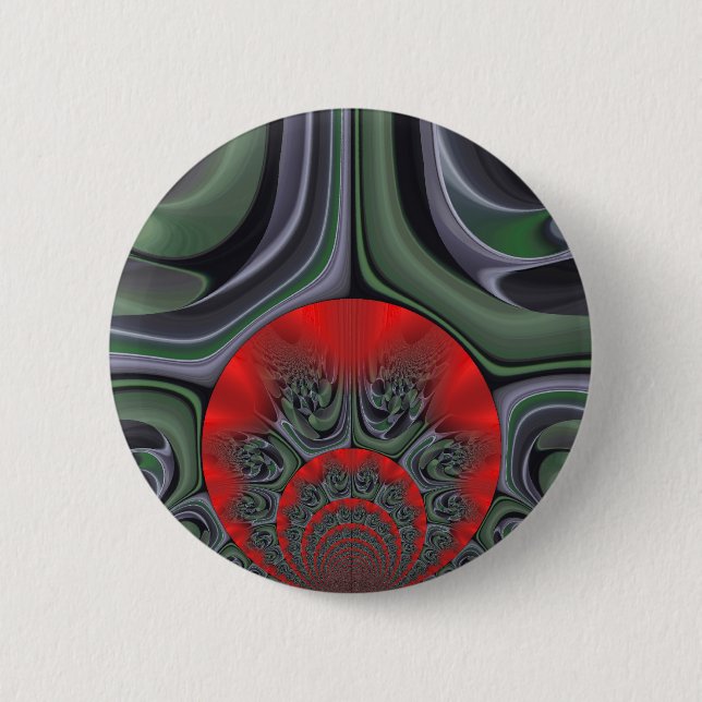 Lovely Red Aurora Art Print 6 Cm Round Badge (Front)