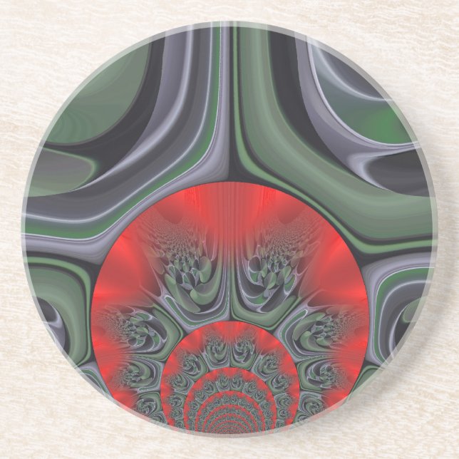 Lovely Red Aurora Art Print Coaster (Front)