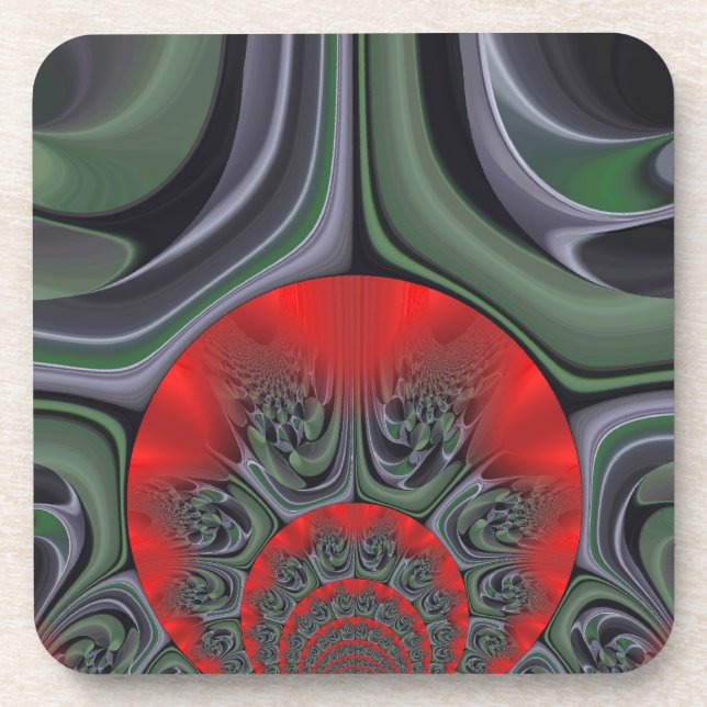Lovely Red Aurora Art Print Coaster (Front)