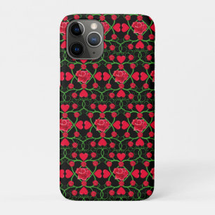 Lovely Red Hearts Roses Black Cute Valentines Day Case-Mate iPhone Case