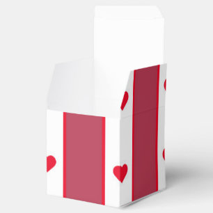Lovely Red Hearts Valentines Day White Lines Love Favour Box