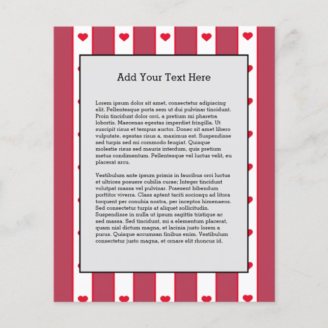 Lovely Red Hearts Valentines Day White Lines Love Flyer (Front)