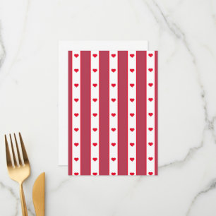 Lovely Red Hearts Valentines Day White Lines Love Menu