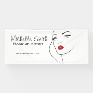 Lovely red lips make up artist  branding banner