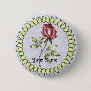 Lovely Red Rose 6 Cm Round Badge