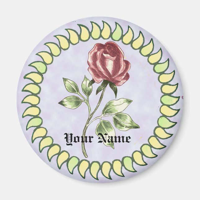 Lovely Red Rose Magnet (Front)