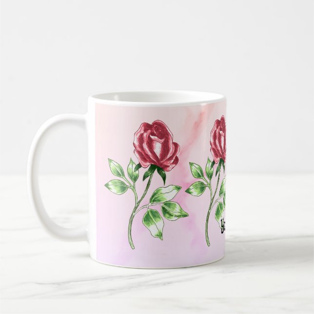 Lovely Red Rose mugs (Left)