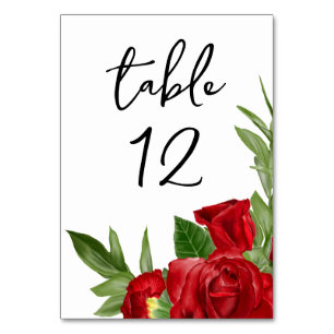Lovely Red Table Number