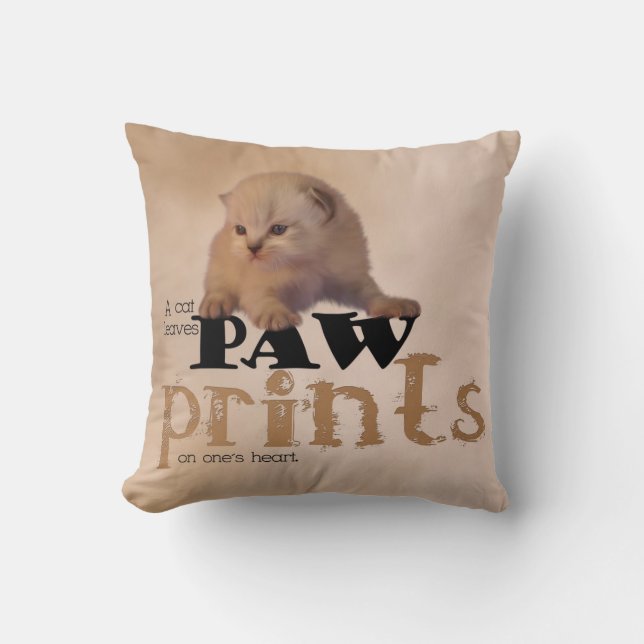 Lovely  Red/White Kitten Pillow (Front)