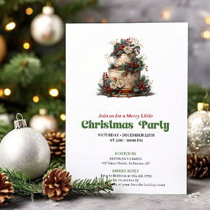 Lovely Retro Christmas Cake Party Card