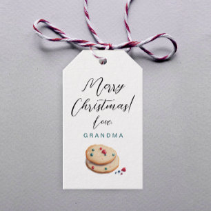 Lovely Retro Christmas Cookies Watercolor Gift Tags