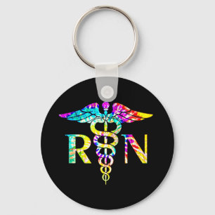 Lovely RN Registered Nurse Tie Dye Beautiful uniqu Key Ring