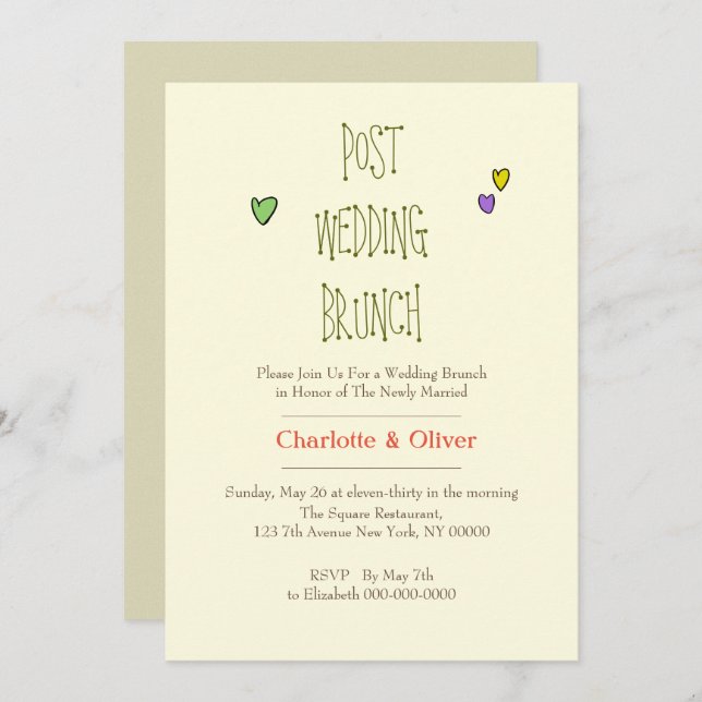 Lovely romantic hearts invitation (Front/Back)